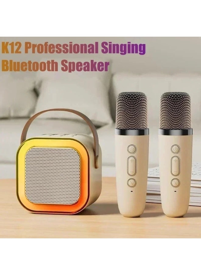 مكبر صوت كاريوكي، جهاز كاريوكي بلوتوث محمول مع ميكروفونين لاسلكيين وإضاءة حفلات للأطفال والكبار، هدية عيد ميلاد للبنات والأولاد والعائلة والحفلات المنزلية-أزرق - Image 2